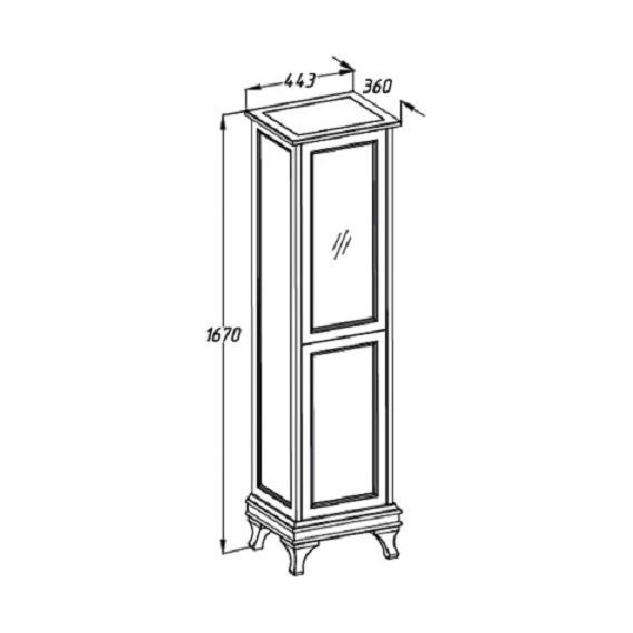 Пенал напольный Opadiris Борджи L с бельевой корзиной, слоновая кость - фото 2
