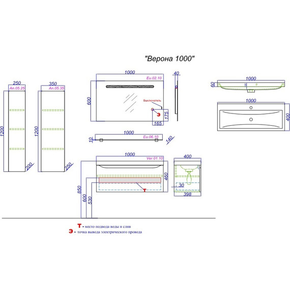 Зеркало Aqwella Европа 100 см Eu.02.10 - фото 5