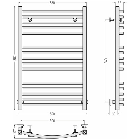 Полотенцесушитель водяной Сунержа Аркус П15 500x800 мм 03-0251-8050, золото - фото 3