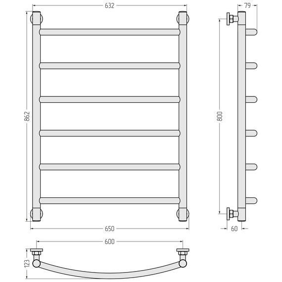 Полотенцесушитель водяной Сунержа Галант+ П6 600x860 мм 32-0200-8060, золотой шёлк - фото 3