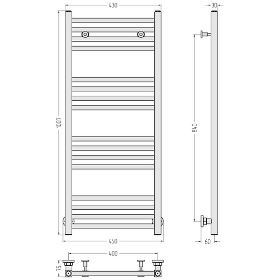 Полотенцесушитель водяной Сунержа Модус П16 400x1000 мм 03-0250-1040, золото - фото 4