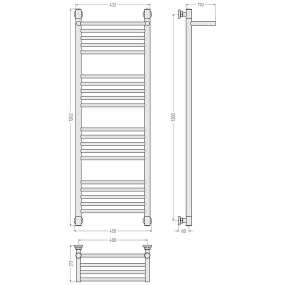 Полотенцесушитель водяной Сунержа Богема+ с полкой П20 400x1260 мм 15-0223-1240, тёмный титан муар - фото 3