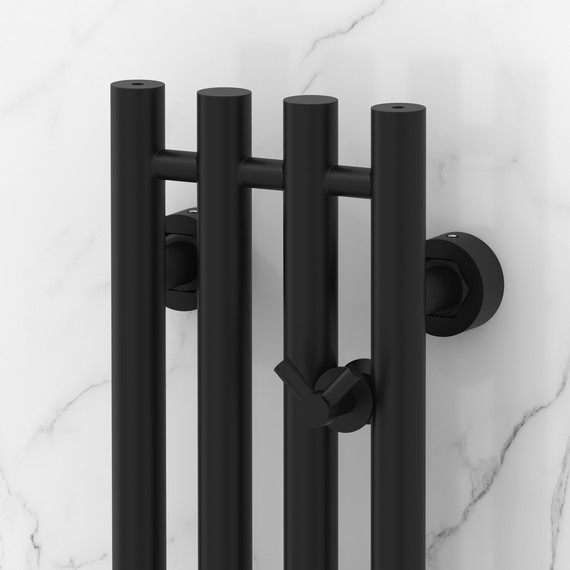 Полотенцесушитель водяной Сунержа Кантата PRO П4 150x1200 мм 31-0446-1215, чёрный матовый - фото 3