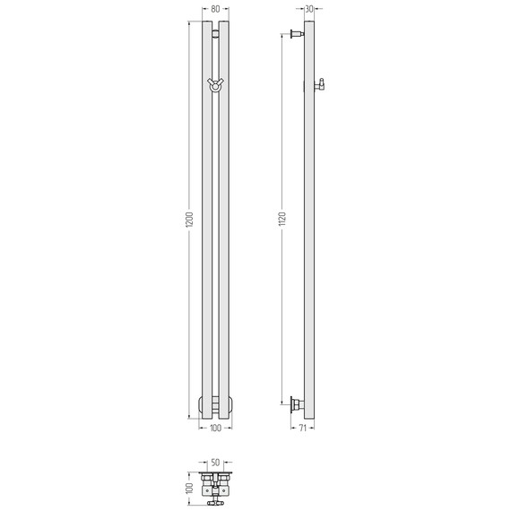 Полотенцесушитель водяной Сунержа Фьорд PRO П2 50x1200 мм 32-0458-1250, золотой шёлк - фото 4