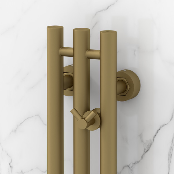 Полотенцесушитель водяной Сунержа Терция PRO П3 100x1200 мм 032-0444-1210, золото матовое - фото 3