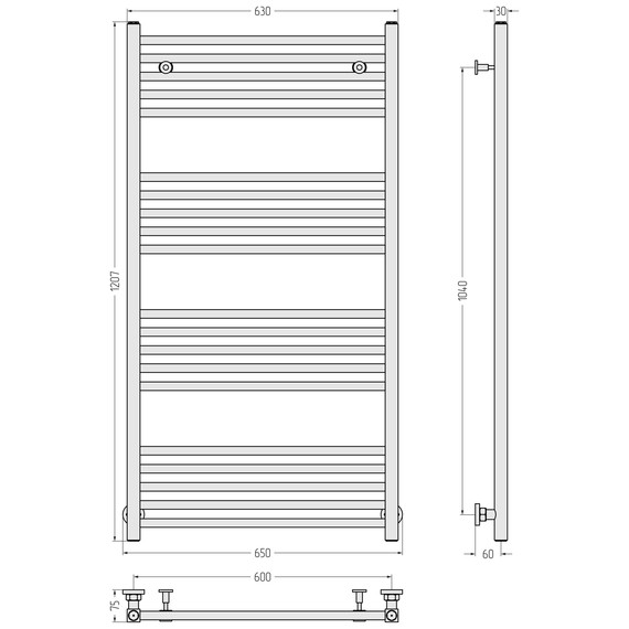 Полотенцесушитель водяной Сунержа Модус П20 600x1200 мм 32-0250-1260, золотой шёлк - фото 3