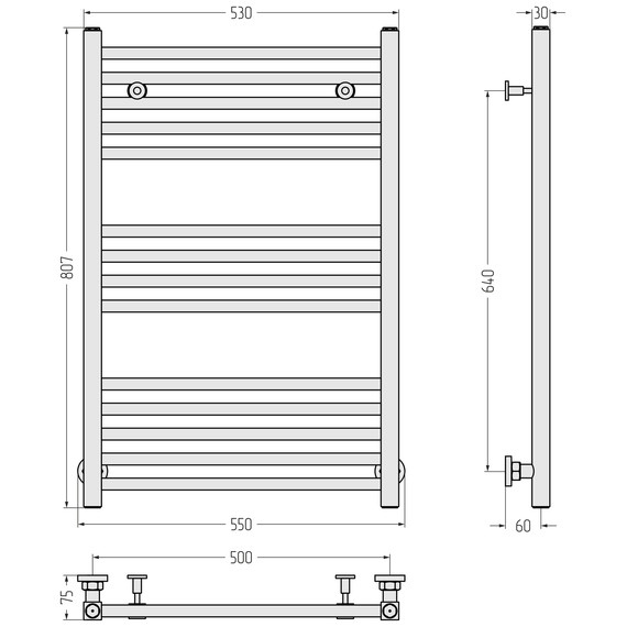 Полотенцесушитель водяной Сунержа Модус П14 500x800 мм 03-0250-8050, золото - фото 4