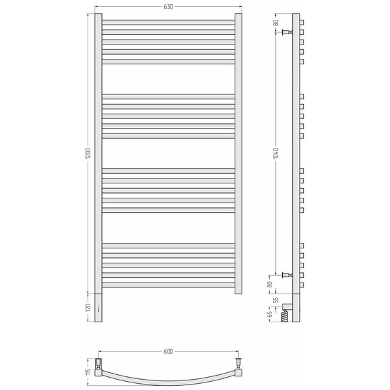 Полотенцесушитель электрический Сунержа Аркус 3.0 П20 600x1320 мм 30-5704-1260 L, белый матовый - фото 4