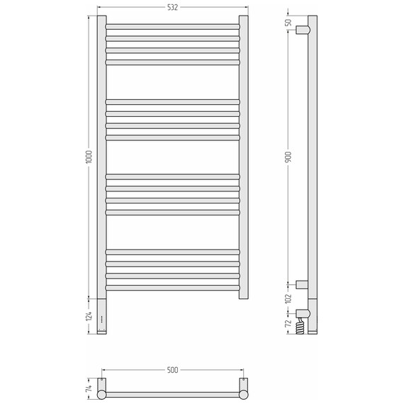 Полотенцесушитель электрический Сунержа Богема 3.1 П16 500x1120 мм (прямая перемычка) 05-6004-1050 L, состаренная бронза - фото 4