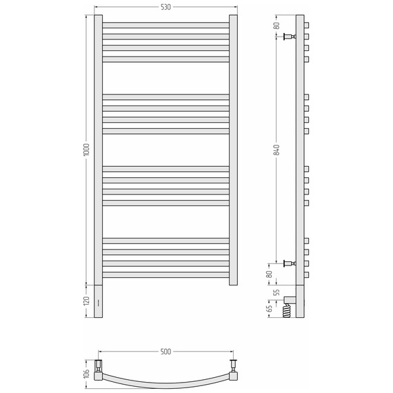 Полотенцесушитель электрический Сунержа Аркус 3.0 П16 500x1120 мм 020-5704-1050 L, шампань - фото 4