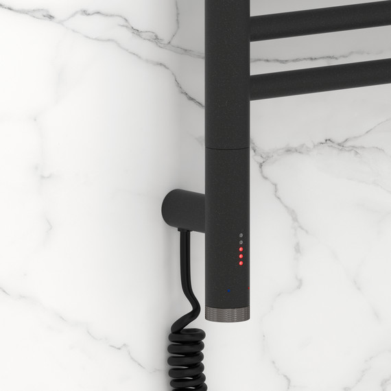 Полотенцесушитель электрический Сунержа Богема 3.1 с полкой П16 400x1120 мм 15-6006-1040 L, тёмный титан муар - фото 3