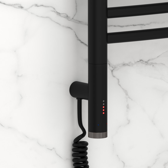 Полотенцесушитель электрический Сунержа Богема 3.1 П16 500x1120 мм (выгнутая перемычка) 31-6002-1050 L, чёрный матовый - фото 3