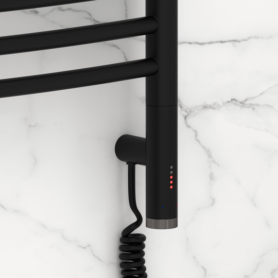 Полотенцесушитель электрический Сунержа Богема 3.1 П20 600x1320 мм (выгнутая перемычка) 31-6003-1260 R, чёрный матовый - фото 3