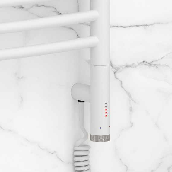 Полотенцесушитель электрический Сунержа Богема 3.1 П14 400x920 мм (выгнутая перемычка) 30-6003-8040 R, белый матовый - фото 3