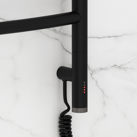 Полотенцесушитель электрический Сунержа Галант 3.1 П9 400x1320 мм 31-6001-1240 R, чёрный матовый - фото 3