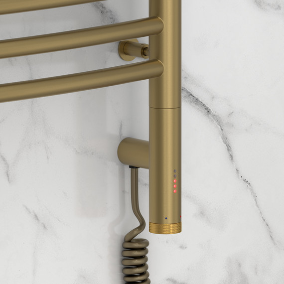 Полотенцесушитель электрический Сунержа Богема 3.0 П20 600x1320 мм (выгнутая перемычка) 32-5803-1260 R, золотой шёлк - фото 3