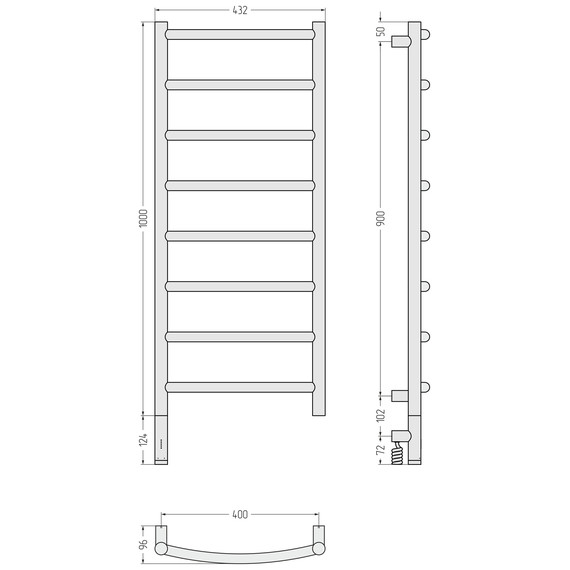 Полотенцесушитель электрический Сунержа Галант 3.1 П8 400x1120 мм 051-6000-1040 L, состаренная латунь - фото 4