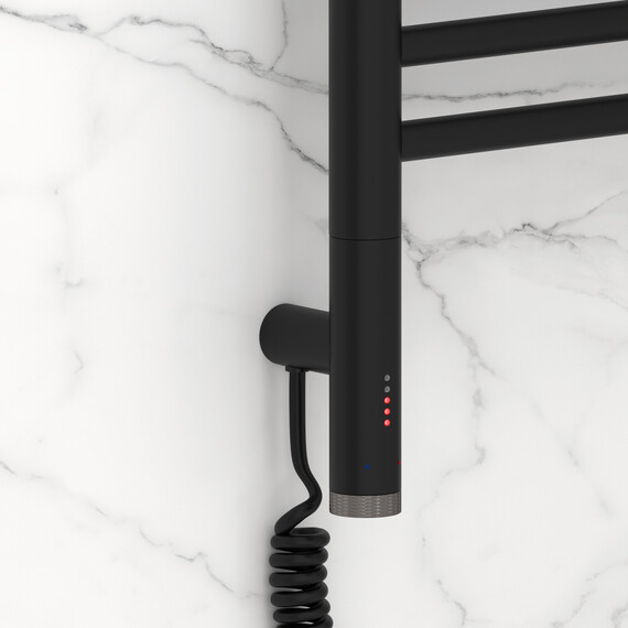 Полотенцесушитель электрический Сунержа Богема 3.1 с полкой П20 500x1320 мм 31-6006-1250 L, чёрный матовый - фото 3