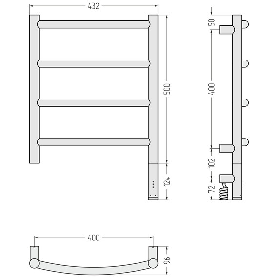 Полотенцесушитель электрический Сунержа Галант 3.1 П4 400x620 мм 32-6001-5040 R, золотой шёлк - фото 4