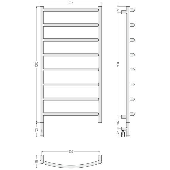 Полотенцесушитель электрический Сунержа Галант 3.1 П8 500x1120 мм 032-6000-1050 L, золото матовое - фото 4