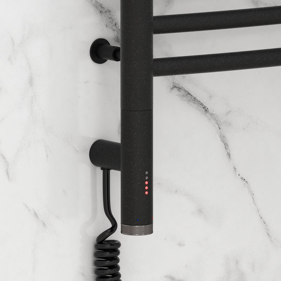 Полотенцесушитель электрический Сунержа Богема 3.0 П9 400x620 мм (выгнутая перемычка) 15-5802-5040 L, тёмный титан муар - фото 3