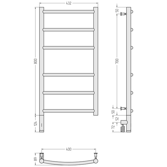 Полотенцесушитель электрический Сунержа Галант 3.0 П6 400x920 мм 032-5800-8040 L, золото матовое - фото 4