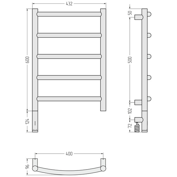 Полотенцесушитель электрический Сунержа Галант 3.1 П5 400x720 мм 03-6000-6040 L, золото - фото 4