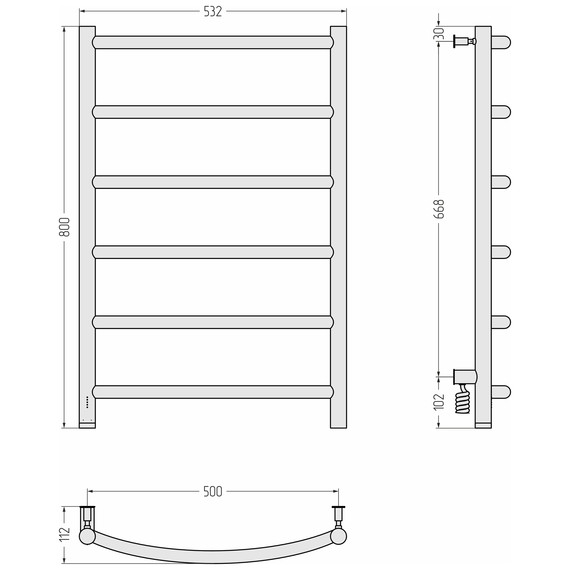 Полотенцесушитель электрический Сунержа Галант 4.0 П6 500x800 мм 32-0830-8050 L, золотой шёлк - фото 4