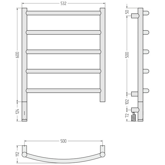 Полотенцесушитель электрический Сунержа Галант 3.1 П5 500x720 мм 071-6000-6050 L, сатин - фото 4