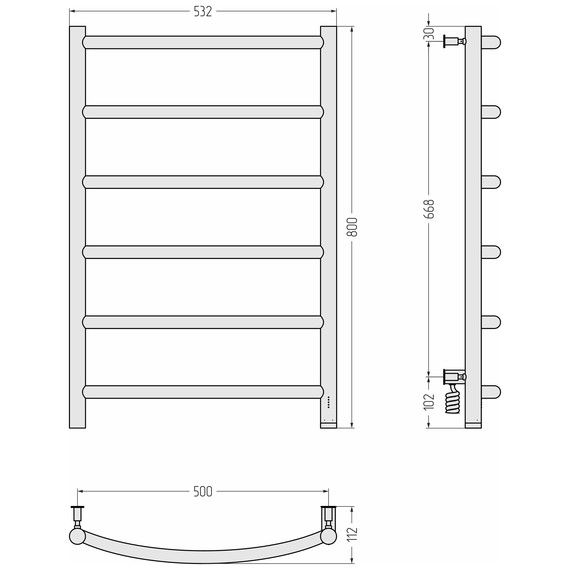 Полотенцесушитель электрический Сунержа Галант 4.0 П6 500x800 мм 32-0831-8050 R, золотой шёлк - фото 4