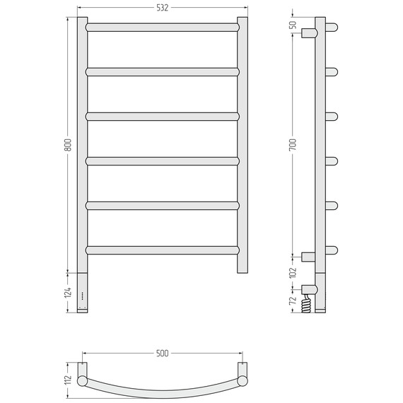 Полотенцесушитель электрический Сунержа Галант 3.1 П6 500x920 мм 00-6000-8050 L, хром - фото 4