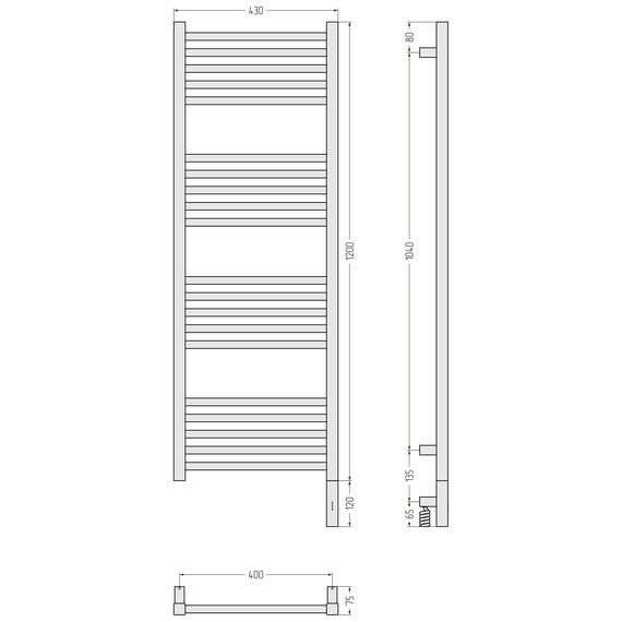 Полотенцесушитель электрический Сунержа Модус 3.1 П20 400x1320 мм 051-5901-1240 R, состаренная латунь - фото 4
