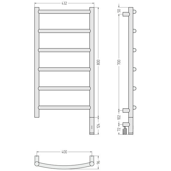 Полотенцесушитель электрический Сунержа Галант 3.1 П6 400x920 мм 05-6001-8040 R, состаренная бронза - фото 4