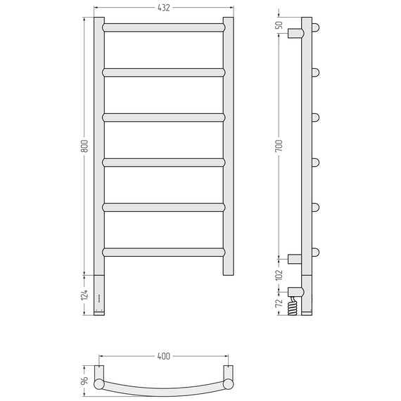Полотенцесушитель электрический Сунержа Галант 3.1 П6 400x920 мм 020-6000-8040 L, шампань - фото 4