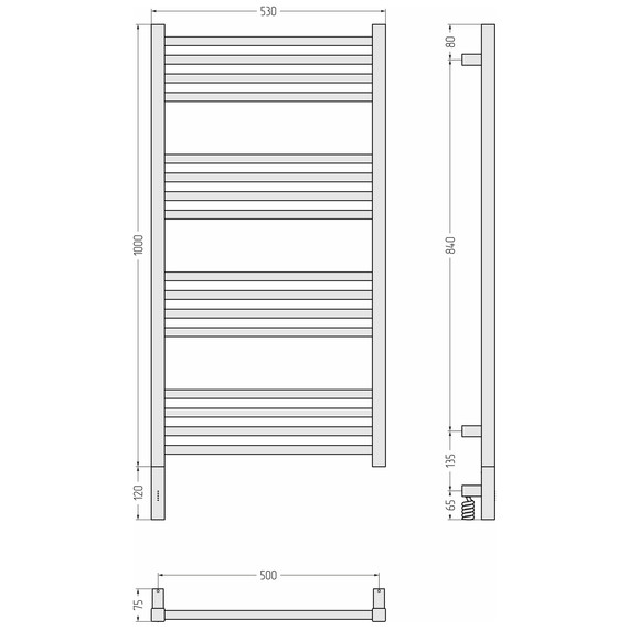 Полотенцесушитель электрический Сунержа Модус 3.1 П16 500x1120 мм 03-5900-1050 L, золото - фото 4