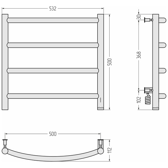 Полотенцесушитель электрический Сунержа Галант 4.0 П4 500x500 мм 32-0831-5050 R, золотой шёлк - фото 4