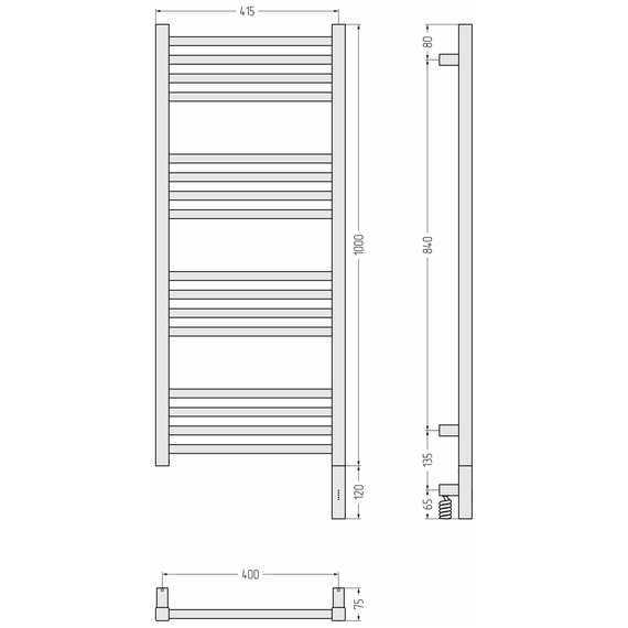 Полотенцесушитель электрический Сунержа Модус 3.1 П16 400x1120 мм 03-5901-1040 R, золото - фото 4