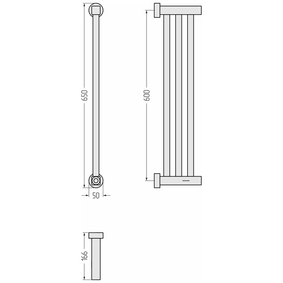 Полотенцесушитель электрический Сунержа Хорда 4.0 П3 50x650 мм 15-0834-0600, тёмный титан муар - фото 4