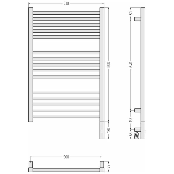 Полотенцесушитель электрический Сунержа Модус 3.1 П15 500x920 мм 31-5901-8050 R, чёрный матовый - фото 4