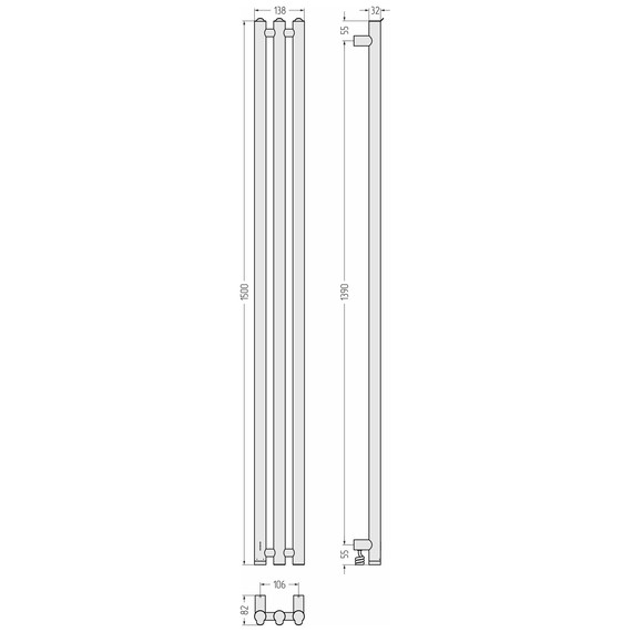 Полотенцесушитель электрический Сунержа Терция 4.0 П3 100x1500 мм 071-0884-1506 L, сатин - фото 5