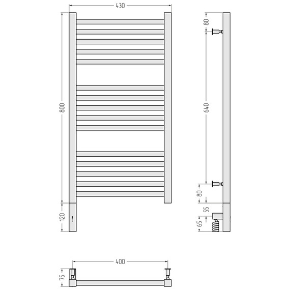 Полотенцесушитель электрический Сунержа Модус 3.0 П15 400x920 мм 5014-5700-8040 L, голубино-синий - фото 2
