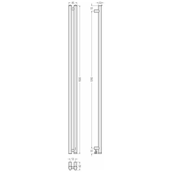 Полотенцесушитель электрический Сунержа Нюанс 4.0 П2 50x1500 мм 32-0881-1553 R, золотой шёлк - фото 5