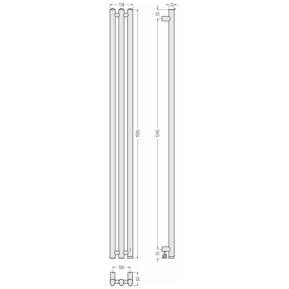 Полотенцесушитель электрический Сунержа Терция 4.0 П3 100x1500 мм 31-0883-1506 R, чёрный матовый - фото 5