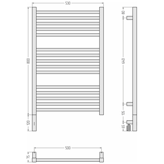 Полотенцесушитель электрический Сунержа Модус 3.1 П15 500x920 мм 31-5900-8050 L, чёрный матовый - фото 4