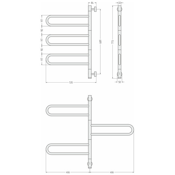 Полотенцесушитель электрический Сунержа Парео 4.0 П6 550x770 мм 15-0823-0773, тёмный титан муар - фото 3