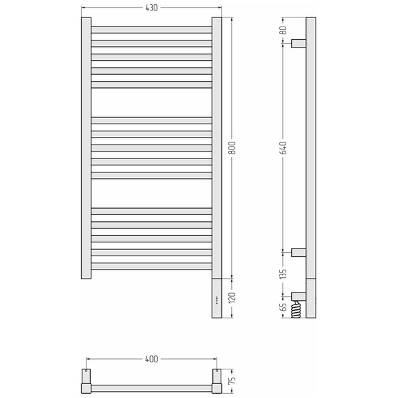 Полотенцесушитель электрический Сунержа Модус 3.1 П15 400x920 мм 032-5901-8040 R, золото матовое - фото 4