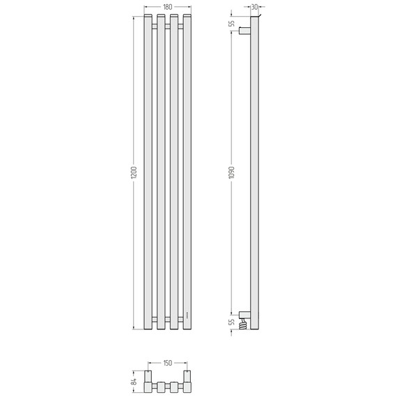 Полотенцесушитель электрический Сунержа Сатерленд 4.0 П4 150x1200 мм 071-0853-1215 R, сатин - фото 5