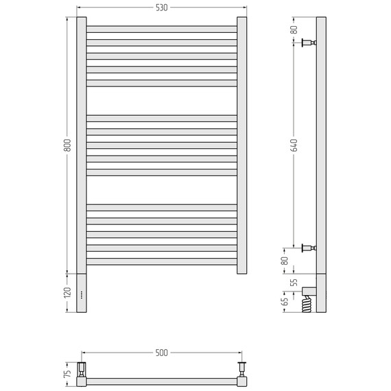 Полотенцесушитель электрический Сунержа Модус 3.0 П15 500x920 мм 1018-5700-8050 L, цинково-жёлтый - фото 2