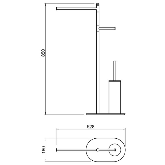 Стойка с держателем и ёршиком Timo Saona 13085/13, цвет розовое золото - фото 2