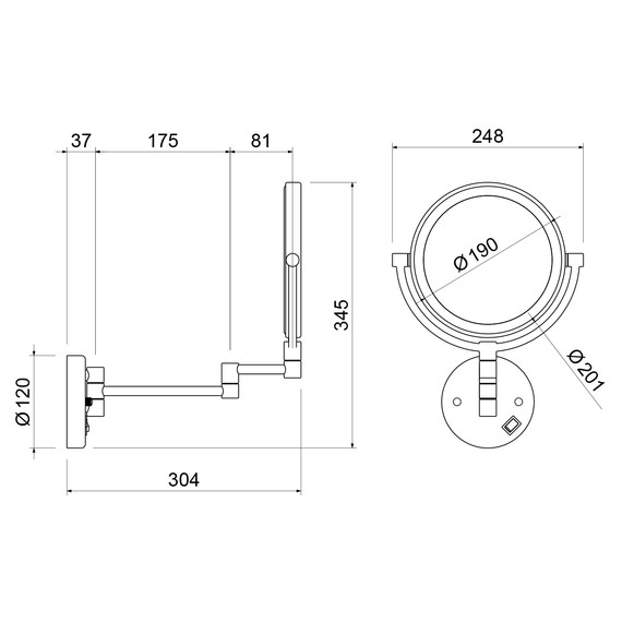 Зеркало косметическое Timo Saona 13376/00 - фото 2